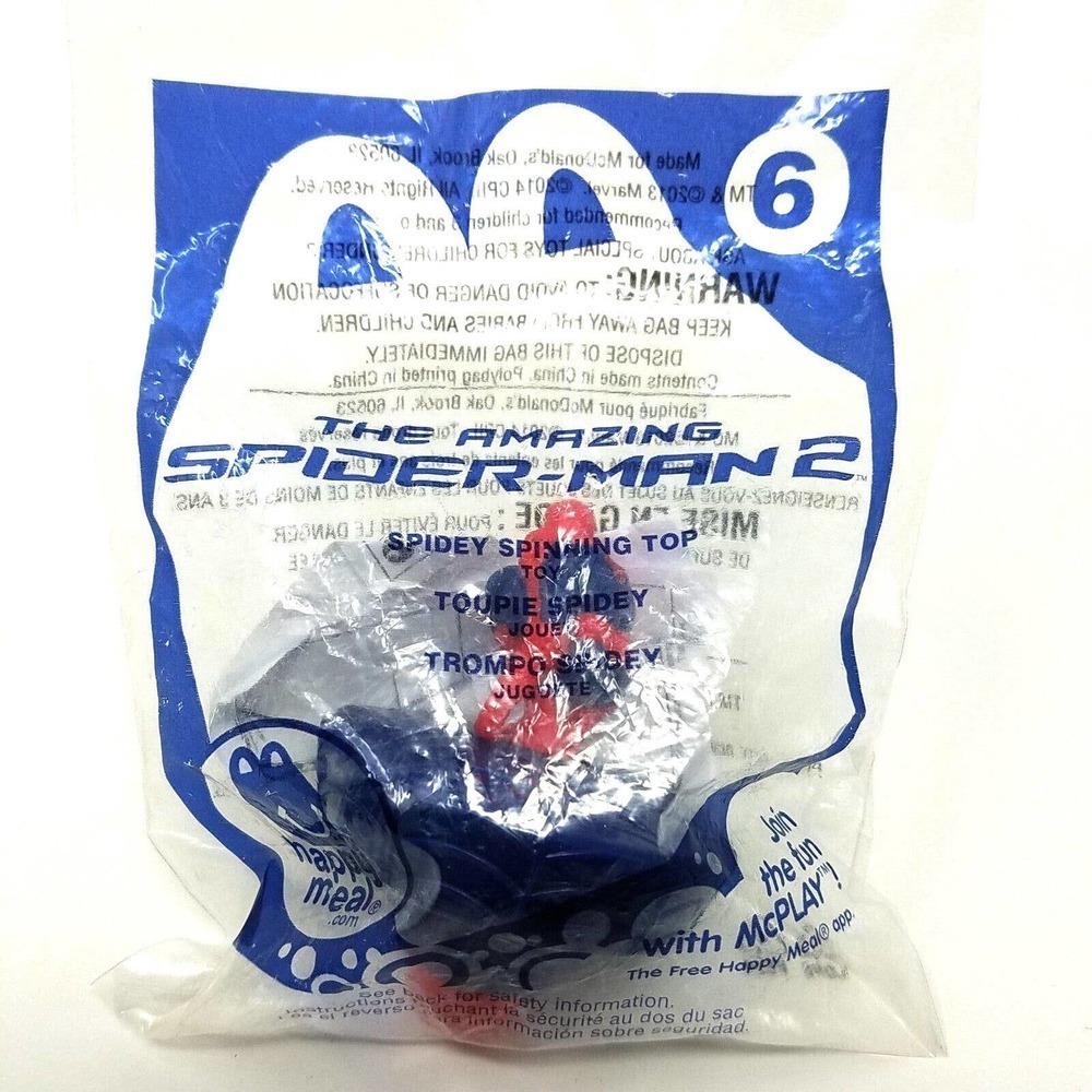 2014 McDonalds Happy Meal Toy - Spiderman 2 Series - Toy #6 Spidey Spinning Top - Picture 2 of 3